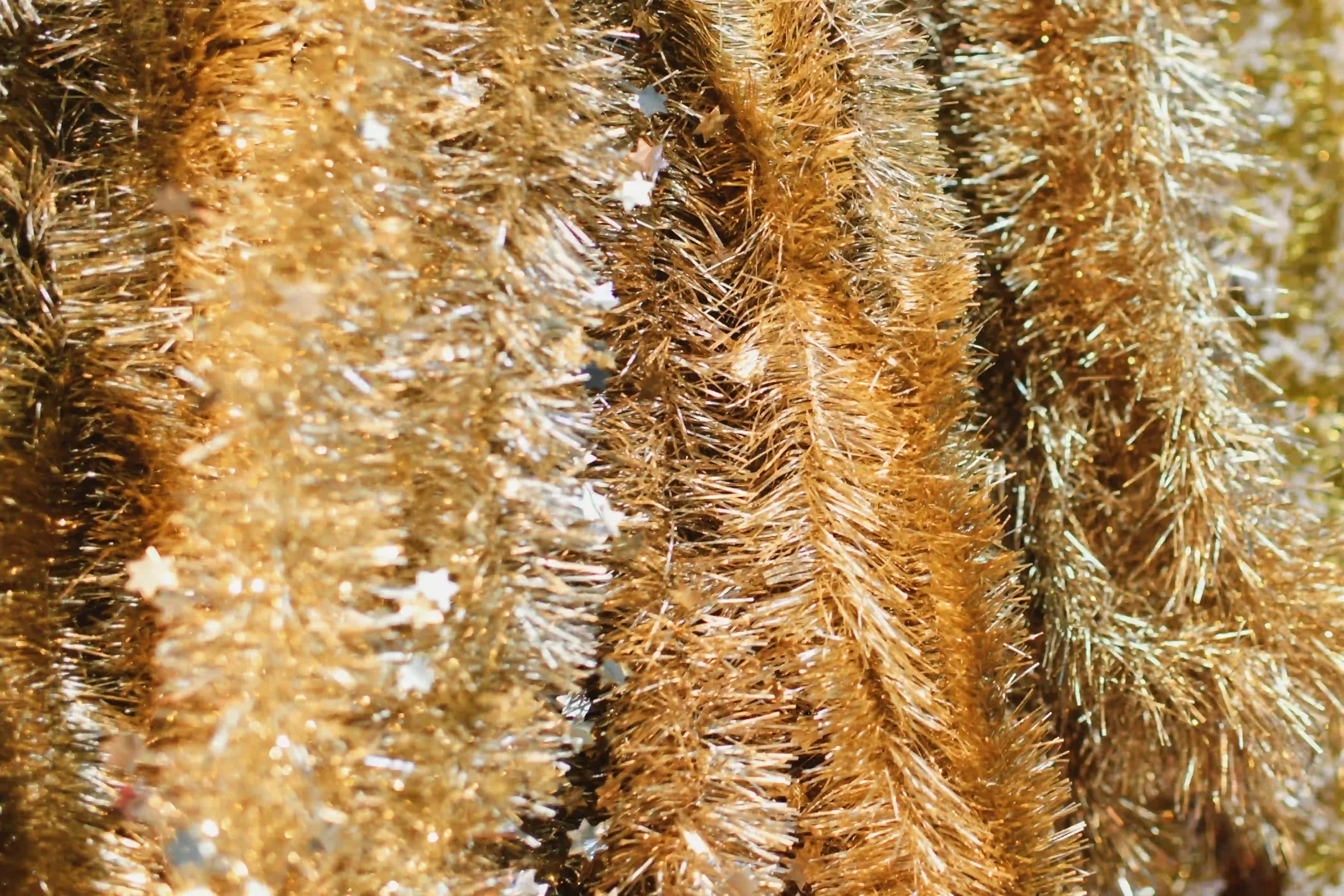Gold tinsel. pet-proofing festive decorations